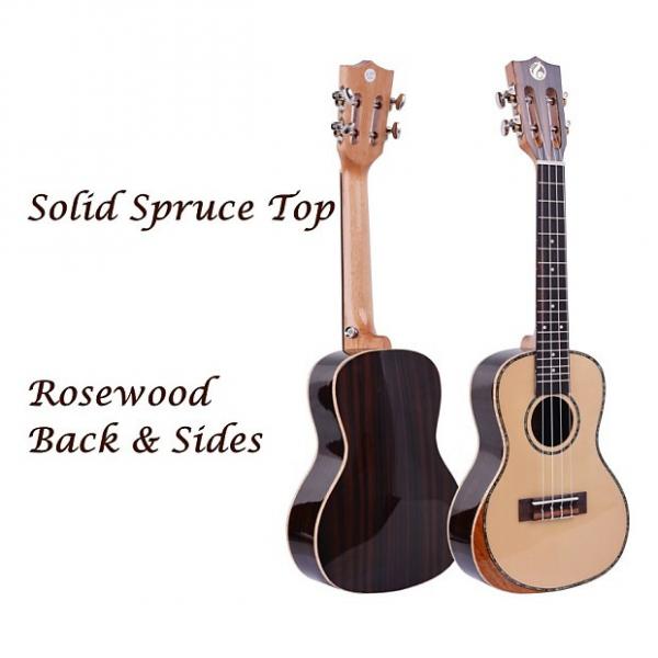 Custom Solid Spruce 24&quot; Concert Ukulele w/Comfort Edge Maple Arm Rest &amp; Free Gig Bag #1 image