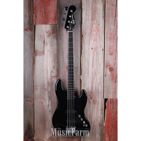 Custom Squier Deluxe Jazz Bass IV Active 4 String Bass Electric Guitar Black #1 image