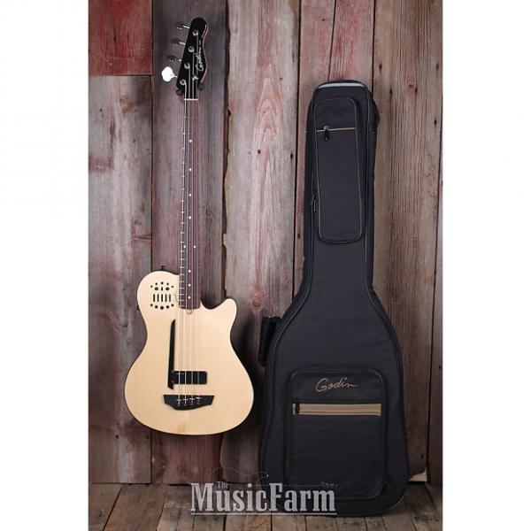 Custom Godin A4 Ultra SA Fretted Semi Acoustic 4 String Bass Guitar Natural w Gig Bag #1 image