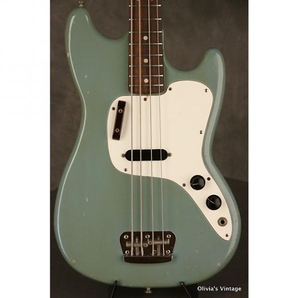 Custom Fender MUSICMASTER BASS Blue turned Green 1974 Blue #1 image
