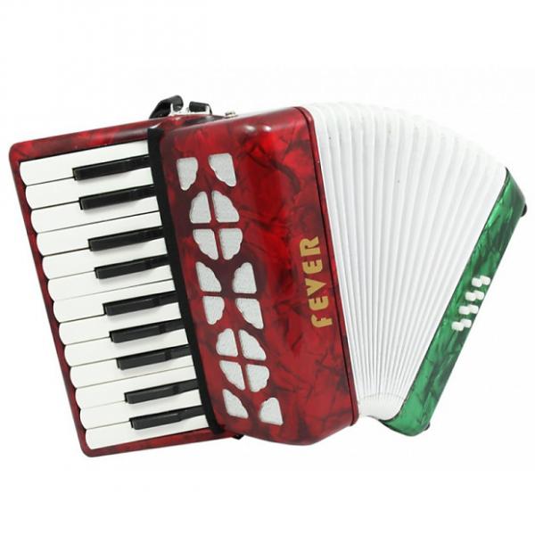 Custom Fever Piano Accordion 22 Keys 8 Bass, Red, White, Green #1 image