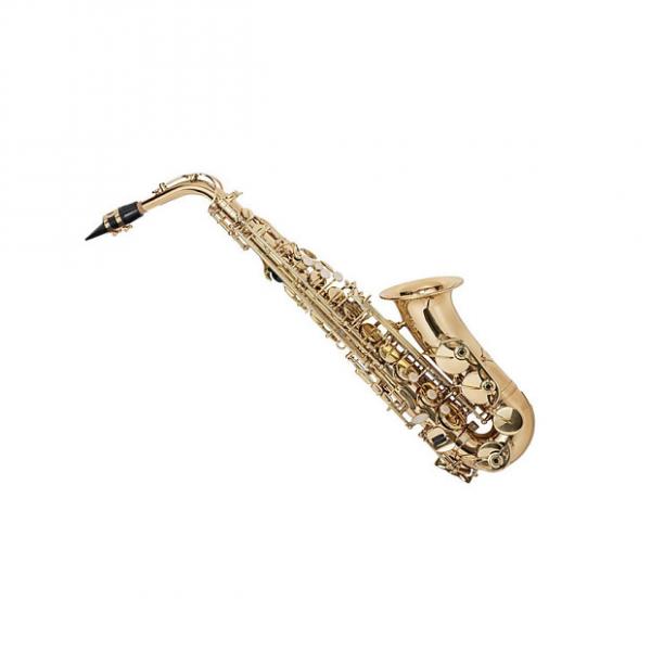 Custom Eb Alto Saxophone Gold Lacquer Finish, Pad Saver, Neck Strap, Hard Case (609436) #1 image