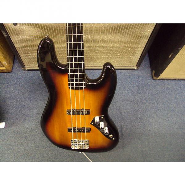 Custom Squier Jazz Bass Fretless Electric Bass Guitar 2016 Sunburst #1 image