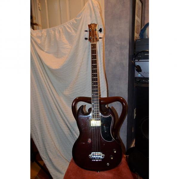 Custom wmc 4 string bass guitar 60's dark red #1 image