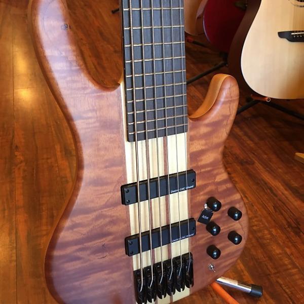 Custom Wolf Flamed Bubinga Top 6 String Bass #1 image