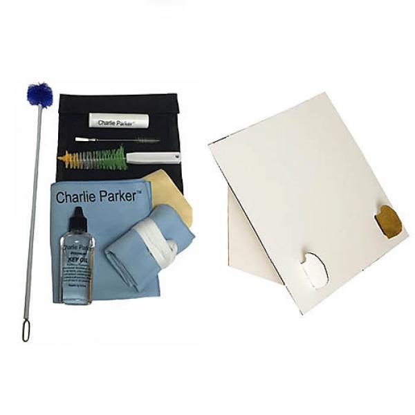 Custom Charlie Parker Paramount Series Baritone Saxophone Care &amp; Cleaning Kit w/Desktop Music Stand #1 image