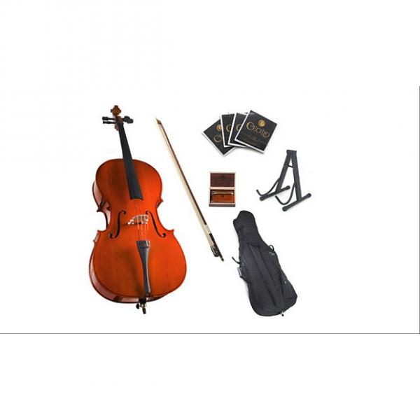 Custom Cecilio CCO-100 Student Cello with Soft Case, Stand, Bow, Rosin, Bridge and Extra Set of Strings, Si #1 image