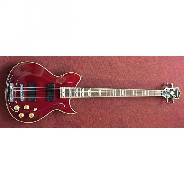 Custom Washburn WB66 24 Fret Red Gloss Bass Guitar With Gig Bag #1 image