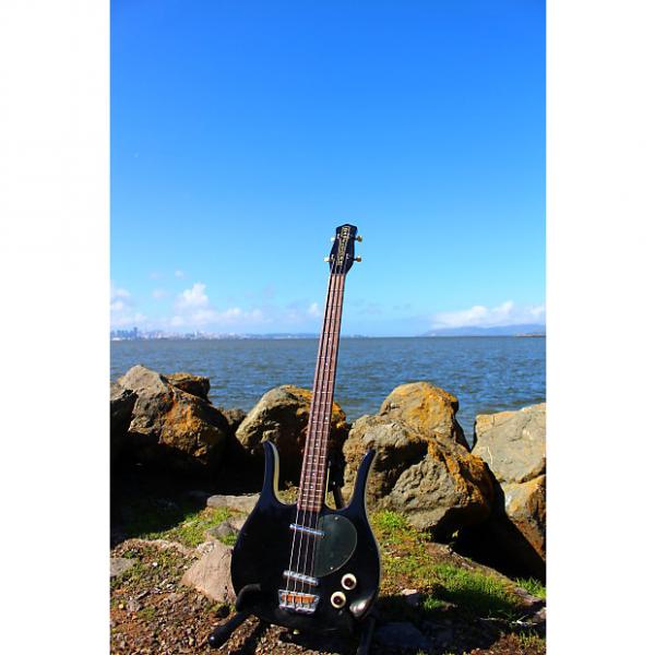 Custom Danelectro   Longhorn Bass 90s Reissue Korean Short Scale Guitar 1995 Ebony Black #1 image