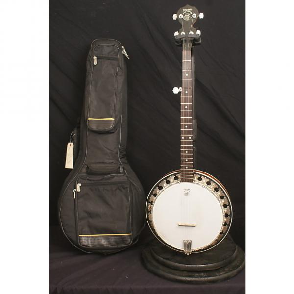Custom Deering Boston 5 string flathead banjo all original Made in USA with a thick gig bag Banjocompass #1 image