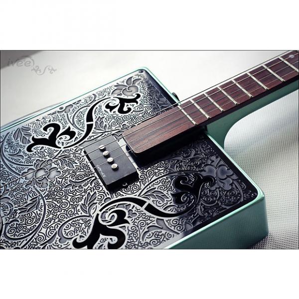 Custom iVee Cigar Box Guitars CB#17 &quot;Baby Blues&quot; Green #1 image