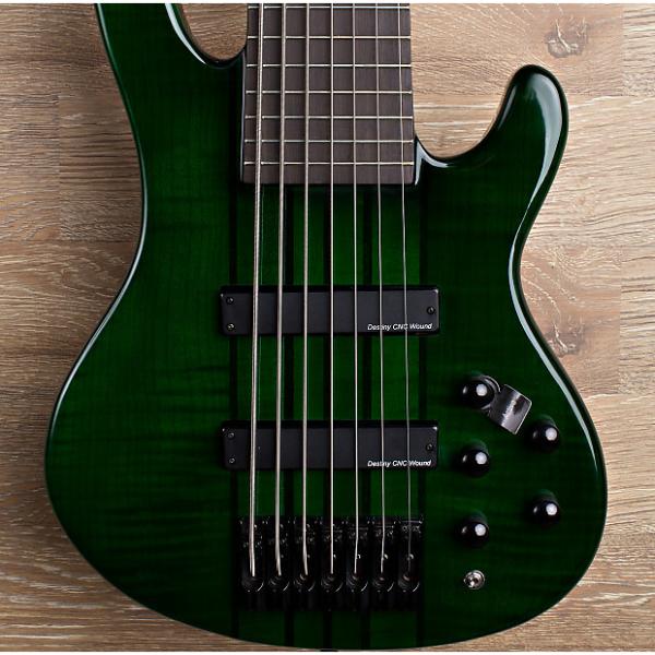 Custom Wolf 7 String active Jazz neck through Bass Transparent Green 2017 (3 of 29) #1 image