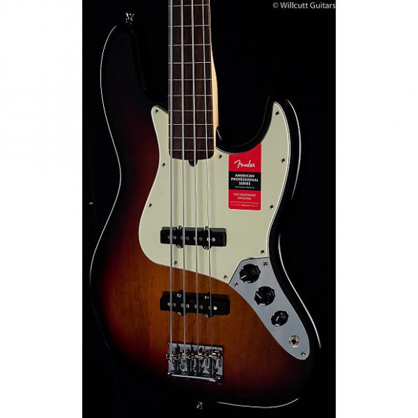 Custom Fender American Pro Professional Jazz Bass Fretless 3-Tone Sunburst Rosewood (707) #1 image