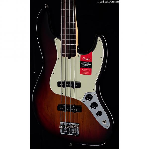 Custom Fender American Pro Professional Jazz Bass Fretless 3-Tone Sunburst Rosewood (895) #1 image