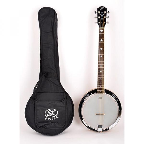 Custom SX Country 6-String Banjo Left Handed with Closed Back and Carry Bag Nat #1 image
