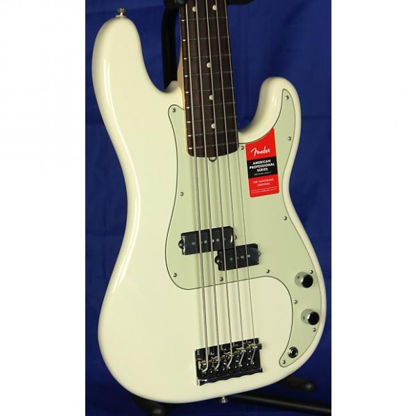 Custom Fender American Professional Precision P 5 String Electric Bass Guitar 2017 Olympic White #1 image