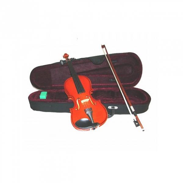 Custom Merano MV100 3/4 Size Student Violin with Case and Bow+Extra Set of Strings, Extra Bridge, Rosin, Pi #1 image