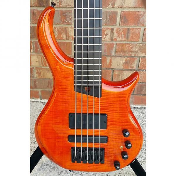 Custom Warrior  5 String Flame Orange Translucent Bass! #1 image