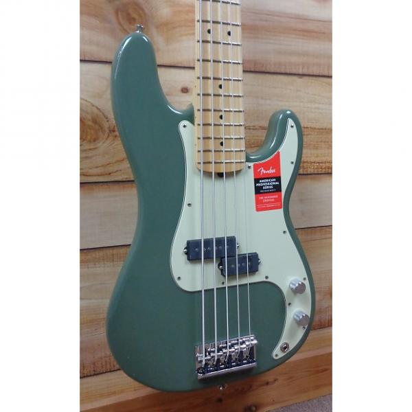 Custom New Fender® American Professional Precision Bass® V Maple Fingerboard Antique Olive w/Case #1 image