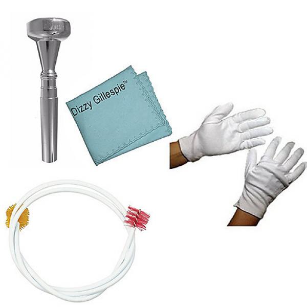 Custom Dizzy Gillespie Trumpet Mouthpiece w/Trumpet Snake &amp; Cleaning Cloth + Marching Gloves #1 image