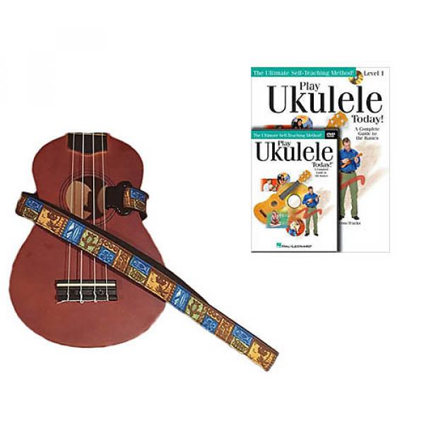 Custom Deluxe Ukulele Strap - Tiki Hawaiian Strap w/Bonus Play Ukulele Today Book CD DVD Pack #1 image