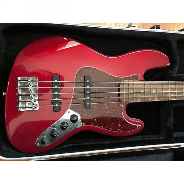 Custom Fender MIM Deluxe Jazz Bass V 2000 Red / Tortoise Pickguard w/HSC #1 image