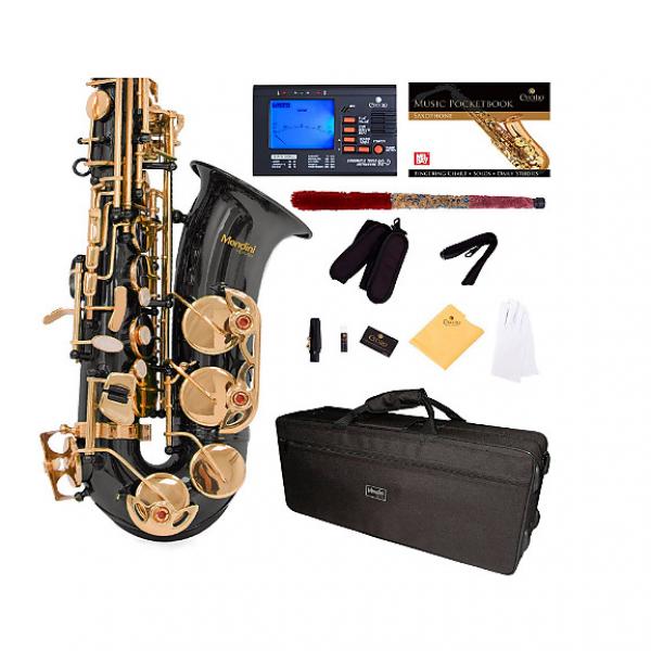 Custom Mendini by Cecilio Eb Alto Sax w/Tuner, Case, Mouthpiece, 10 Reeds, Pocketbook and 1 Year Warranty, #1 image