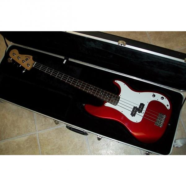 Custom Squier by Fender P-Bass Ruby Red Metallic w/ Rosewood Fretboard with CASE #1 image