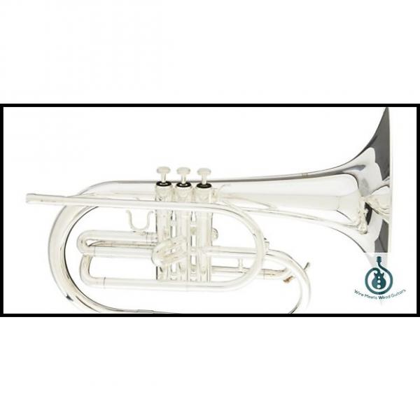 Custom Blessing BM-100S Silver Marching F Mellophone with Case; Free Shipping #1 image