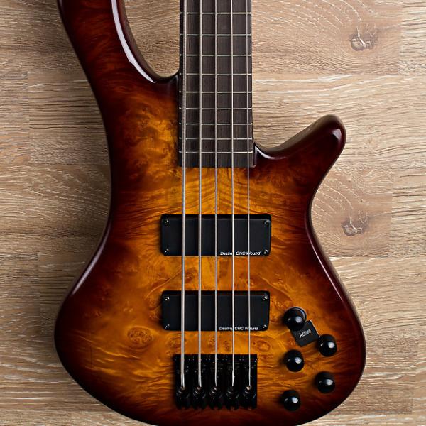 Custom 2017 Wolf S8-5 Brown Sunburst 5 String Neck Through Bass. #1 image