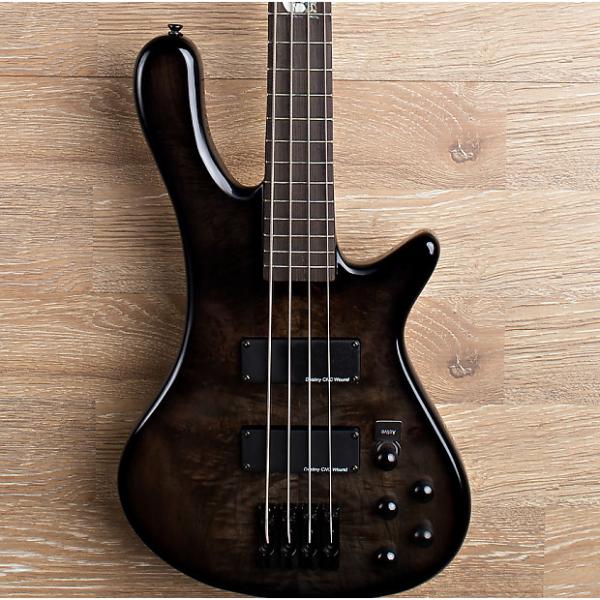 Custom 2017 Wolf S8 4 String Active Passive Jazz Bass Black #1 image