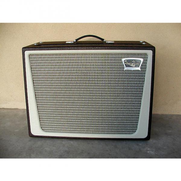 Custom Tone King Metropolitan Combo Cabinet in vintage  brown with antique white trim(empty) #1 image