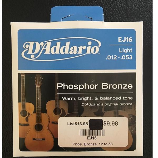 Custom D'Addario EJ16 Light Acoustic Guitar Strings (.012-.053) Phosphor Bronze #1 image