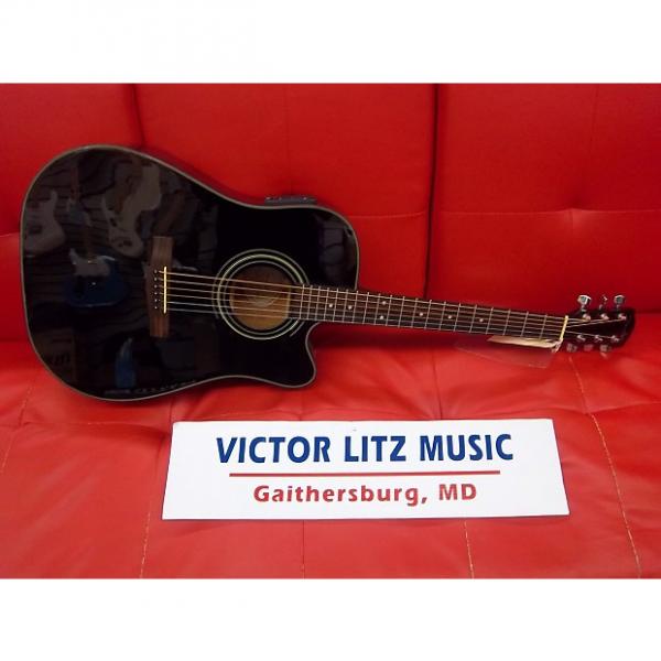 Custom Fender DG-20SCE Dreadnought Acoustic-Electric Guitar MIK Black #1 image