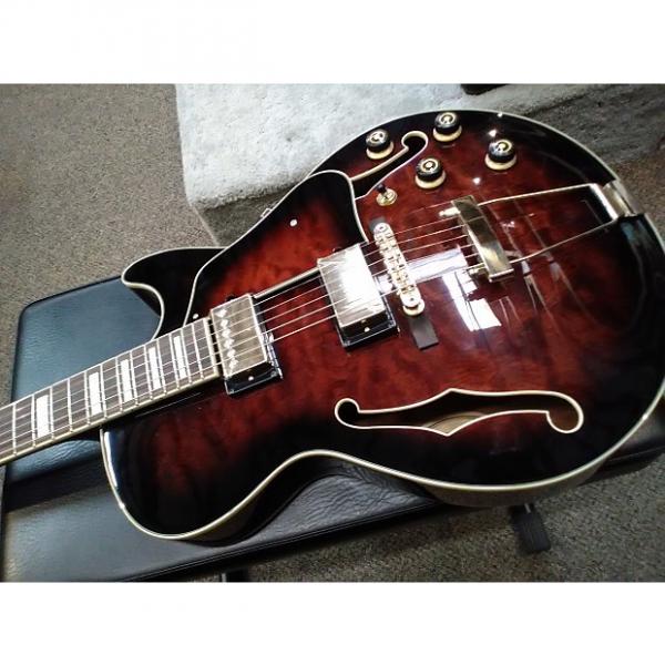 Custom Ibanez AG95DBS Full Hollow Body Electric Guitar Quilt Top Dark Brown Sunburst (Blem) #1 image
