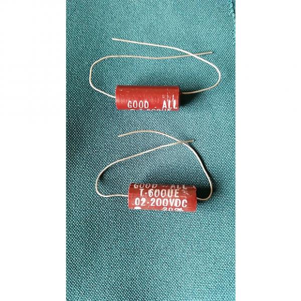 Custom Good-All .02 (2) vintage capacitor set for les paul or humbuckers 1960's (RED) #1 image