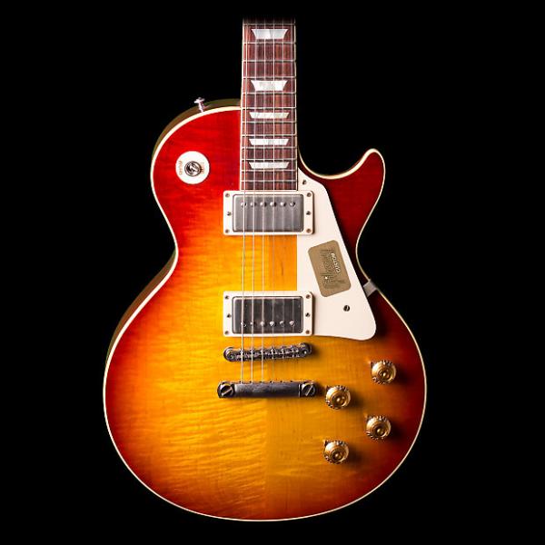 Custom Gibson '58 Les Paul Reissue Electric Guitar Plain Top VOS Washed Cherry Sunburst - Pre-Owned in Excellent Condition #1 image