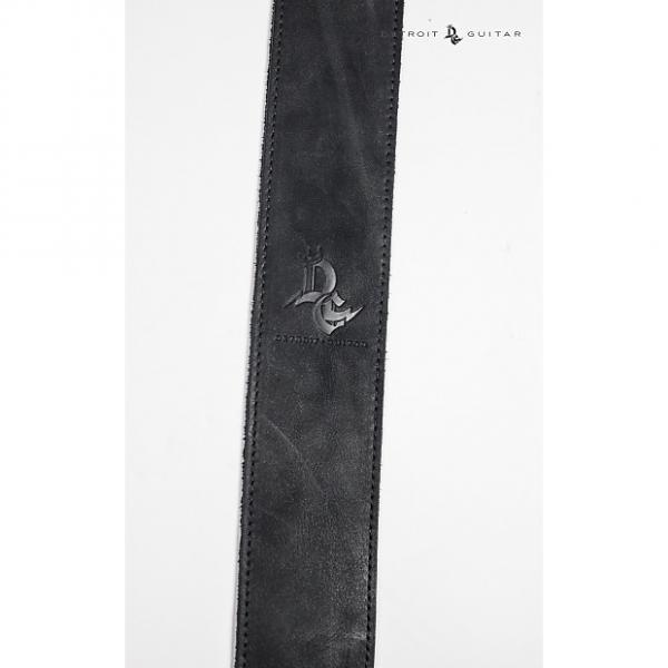 Custom Detroit Guitar 2.5&quot; Genuine Leather Strap Black #1 image