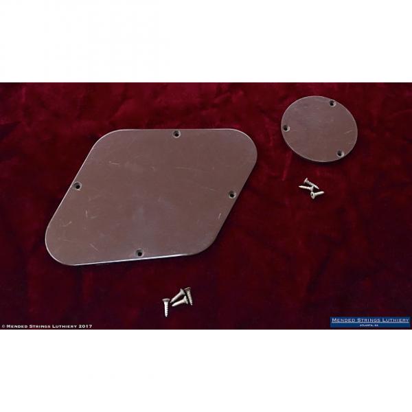 Custom 1969 Gibson Les Paul Deluxe Goldtop Backplate Control Cavity Cover Plate Set Brown 1968 1970 1971 #1 image