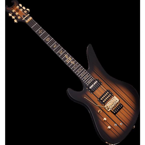 Custom Schecter Synyster Custom-S Left-Handed Electric Guitar in Satin Gold Burst #1 image
