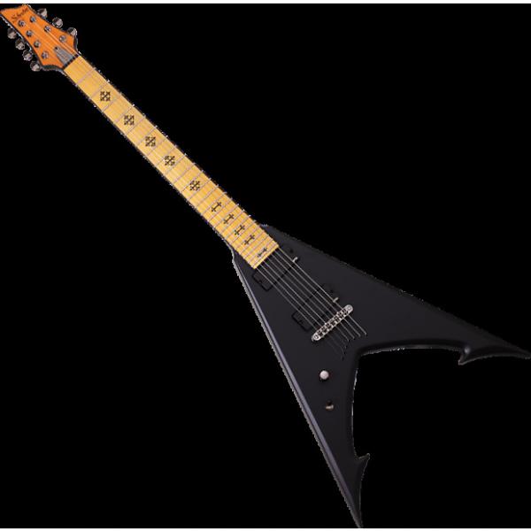 Custom Schecter Jeff Loomis JLV-7 NT Left-Handed Electric Guitar in Satin Black #1 image