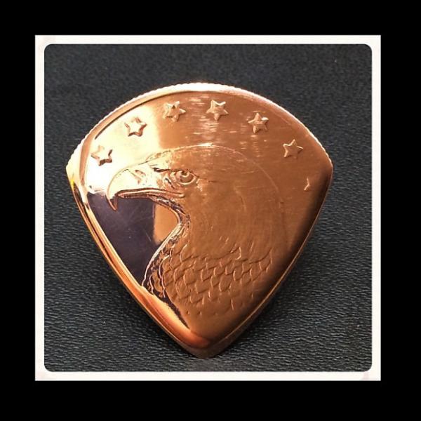 Custom Plectrum / Guitar Pick. Golden State Mint, Eagle Head Cooper Bullion Coin #1 image