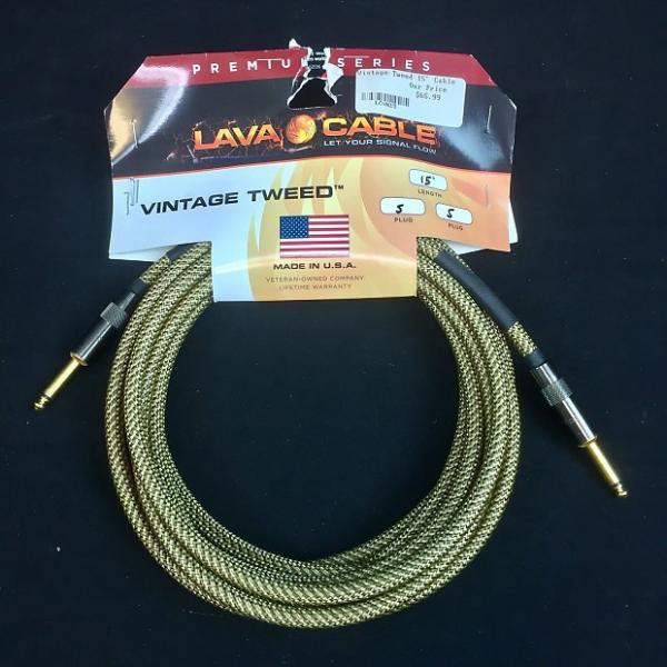 Custom *INVENTORY CLEARANCE* Lava Cables Vintage Tweed 15ft Straight/Straight Guitar Cable #1 image