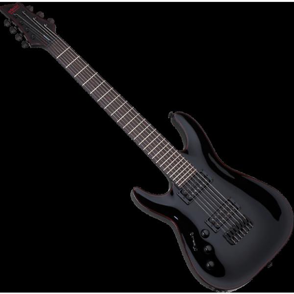 Custom Schecter Blackjack C-7 Left-Handed Electric Guitar in Gloss Black #1 image