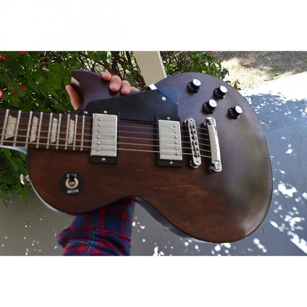 Custom Gibson Les Paul Studio Faded T 2016 Worn Brown Satin, with Gibson gig bag &amp; signed checklist, clean #1 image