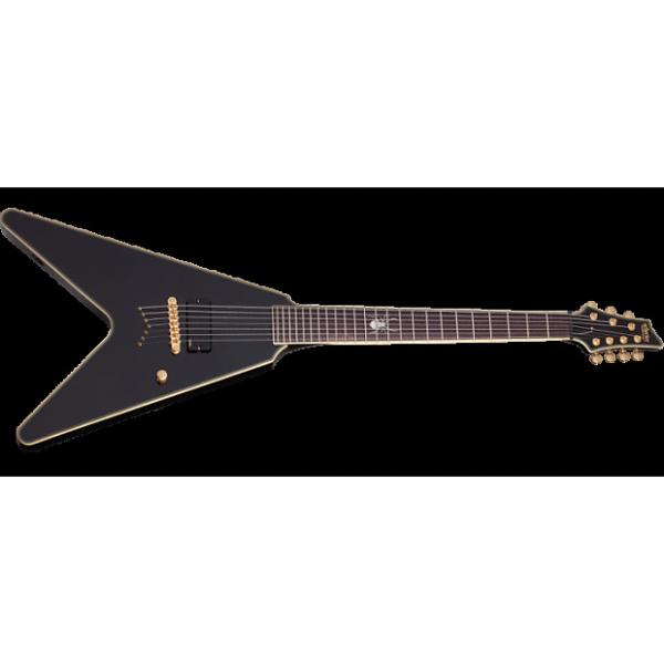 Custom Schecter Signature Chris Howorth V-7 Electric Guitar Metallic Black #1 image