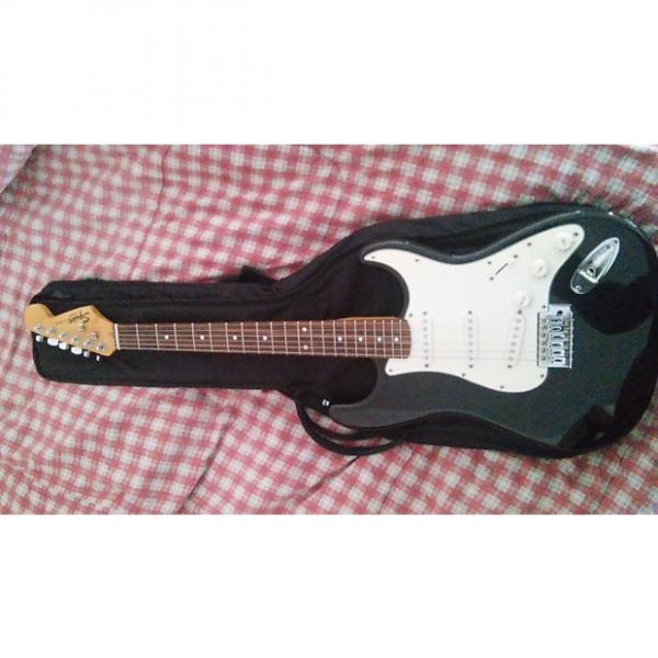 Custom Fender Squier Series 6-String Electric Black / White #1 image