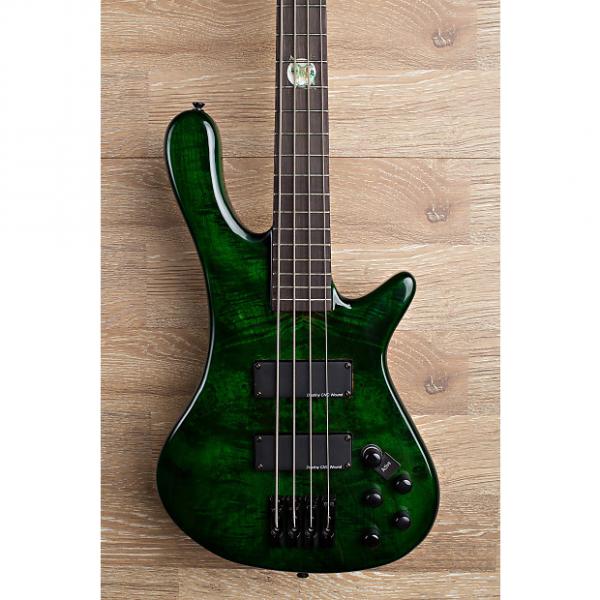 Custom 2017 Wolf S8 4 String Active Passive Jazz Bass Transparent Green #1 image