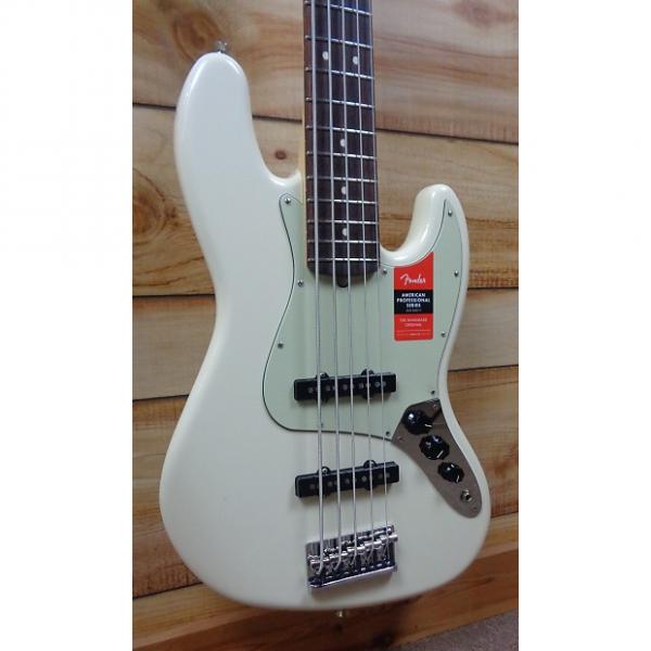 Custom New Fender® American Professional Jazz Bass® V Rosewood Fingerboard Olympic White w/Case #1 image