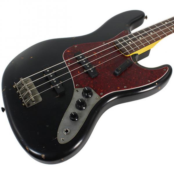 Custom Nash JB-63 Bass Guitar, Black w/ Tortoise Shell #1 image